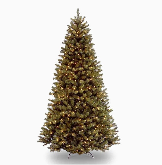 National Tree Company 9-ft North Valley Spruce Pre-lit Traditional Artificial Christmas Tree 700 Constant White Clear Incandescent Lights