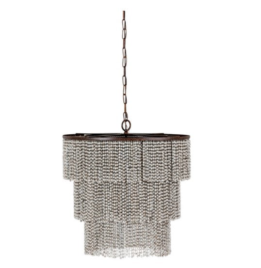 Gabby Etienne 4-Light Tiered Wooden Bead Chandelier