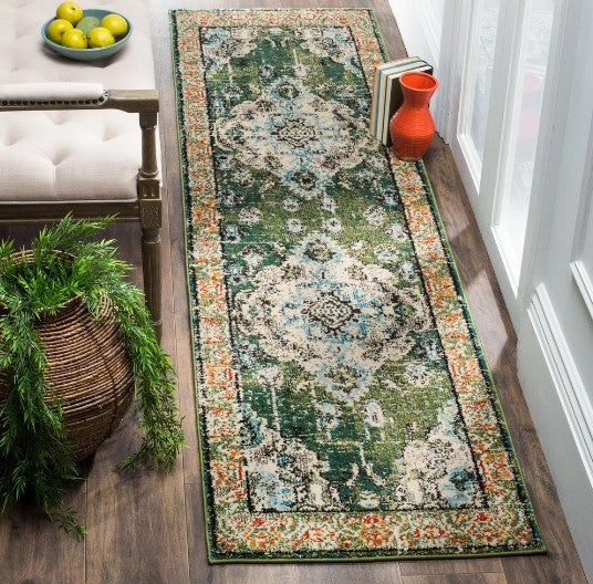 Monaco Lillie Boho Medallion Distressed Area Rug - 2'2