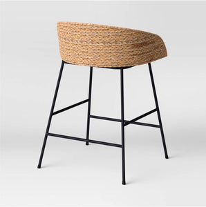 Landis Woven Backed Counter Height Barstool with Cushion