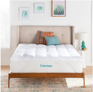 3 Inch Down Alternative Fiber Bed Mattress Topper by Linenspa Essentials - White - King