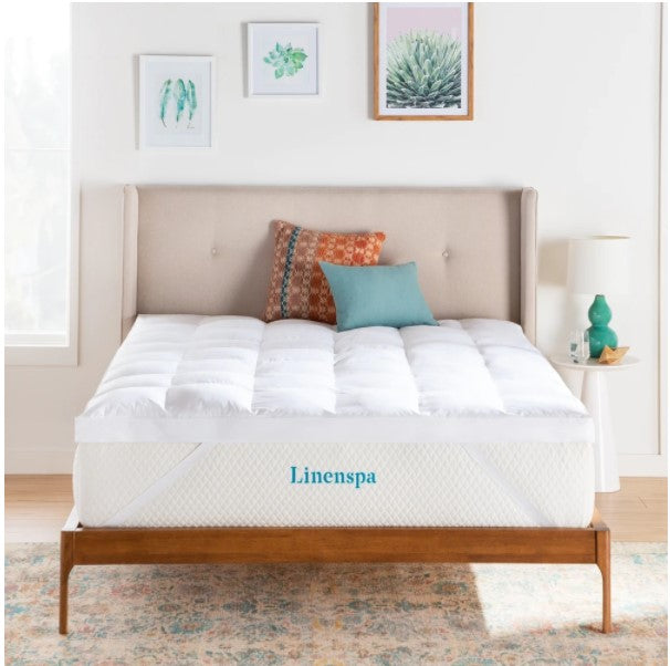 3 Inch Down Alternative Fiber Bed Mattress Topper by Linenspa Essentials - White - King