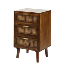 Load image into Gallery viewer, Riss 3-Drawer 26 in. H x 16.5 in. W x 13.5 in. D Cherry End Table with Storage, 7583RR
