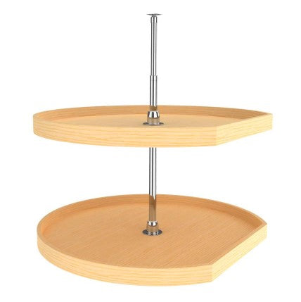 26 in. H x 31 in. W x 31 in. D Wood 2-Shelf D-Shape Lazy Susan Set MRM629