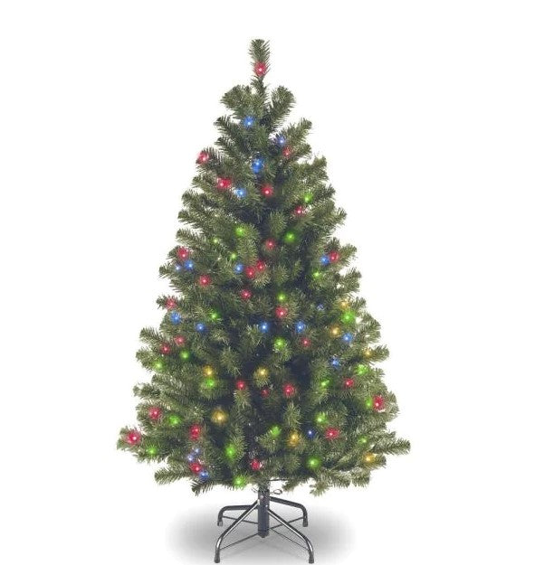 4.5 ft. North Valley Spruce Artificial Christmas Tree with Multicolor Lights, 7781RR