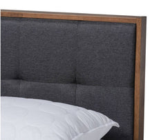 Load image into Gallery viewer, Alke Fabric Upholstered Walnut Finished Platform Bed, King

