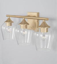 Load image into Gallery viewer, Elijah 3 Light 24 inch Soft Gold Vanity Light Wall Light
