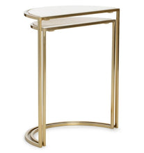 Load image into Gallery viewer, Set of 2 Kingston Nesting Side Tables White/Gold
