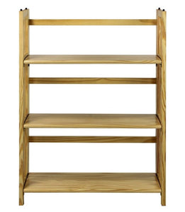 38" Folding 3 Tier Bookshelf Stackable - Flora