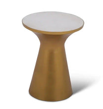 Load image into Gallery viewer, Jaipur Brass, Gold and Marble Round End Table
