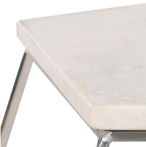 Modern Pentagon Marble Top Side Table Silver