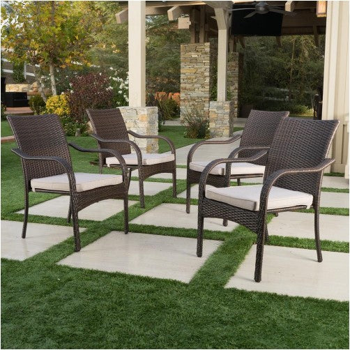 SET OF 4 Stackable Wicker Outdoor Dining Chairs 2022CDR (2 boxes)