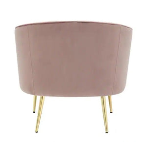 Tania Blush Pink Velvet and Gold Metal Accent Chair