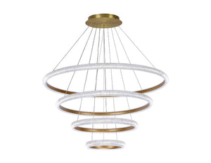 120-Watt 4-Light Integrated LED Unique Tiered Circular Chandelier