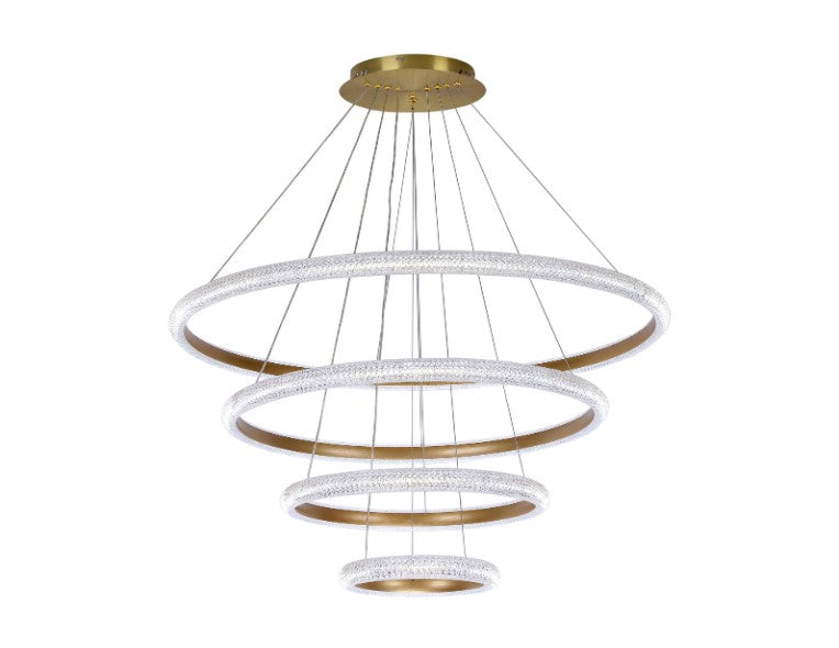 120-Watt 4-Light Integrated LED Unique Tiered Circular Chandelier