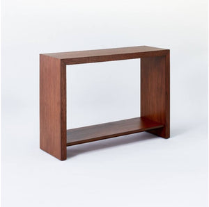 Fullerton Wood Console Table with Shelf Brown