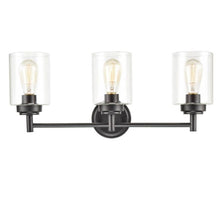 Load image into Gallery viewer, Industrial 3-Light Bathroom Vanity Light Black Wall Sconces
