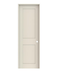 24 in. x 80 in. 2 Panel Shaker Left-Hand Solid Core Primed Wood Single Prehung Interior Door, MRM1233