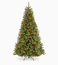 Load image into Gallery viewer, 6.5-ft North Valley Spruce Pre-lit Traditional Artificial Christmas Tree 450 Constant Multicolor (Color Lights) Incandescent Lights, 7646RR
