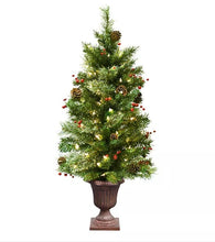 Load image into Gallery viewer, 3.5-Foot Douglas Fir Pre-Lit Premium Christmas Tree in Green/Red
