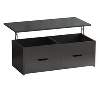 Load image into Gallery viewer, 45.3 in. Black Lift Top Coffee Table with Hidden Storage Shelf and 2 Drawers
