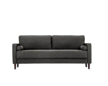 Load image into Gallery viewer, Lillith 31.1 in. Heather Grey Polyester 4-Seater Tuxedo Sofa with Square Arms
