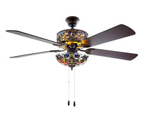 Load image into Gallery viewer, 52-in Oil Rubbed Bronze LED Indoor Downrod or Flush Mount Ceiling Fan with Light (5-Blade)
