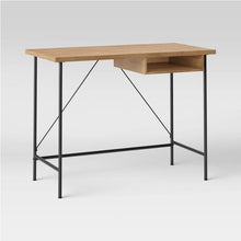 Load image into Gallery viewer, Wood and Metal Writing Desk with Storage
