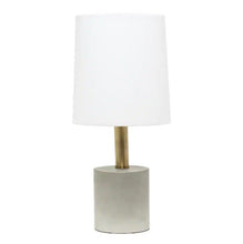 Load image into Gallery viewer, 18.5 in. 1-Light Antique Brass Concrete Table Lamp

