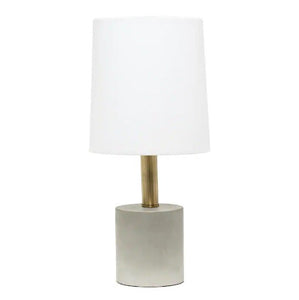 18.5 in. 1-Light Antique Brass Concrete Table Lamp