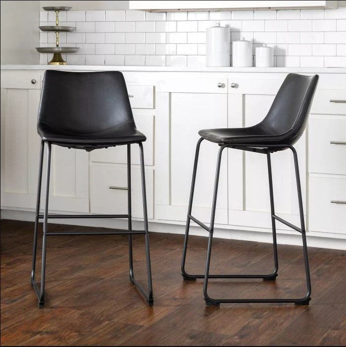 Set of 2 Urban Faux Leather Barstools - Saracina Home 4107RR