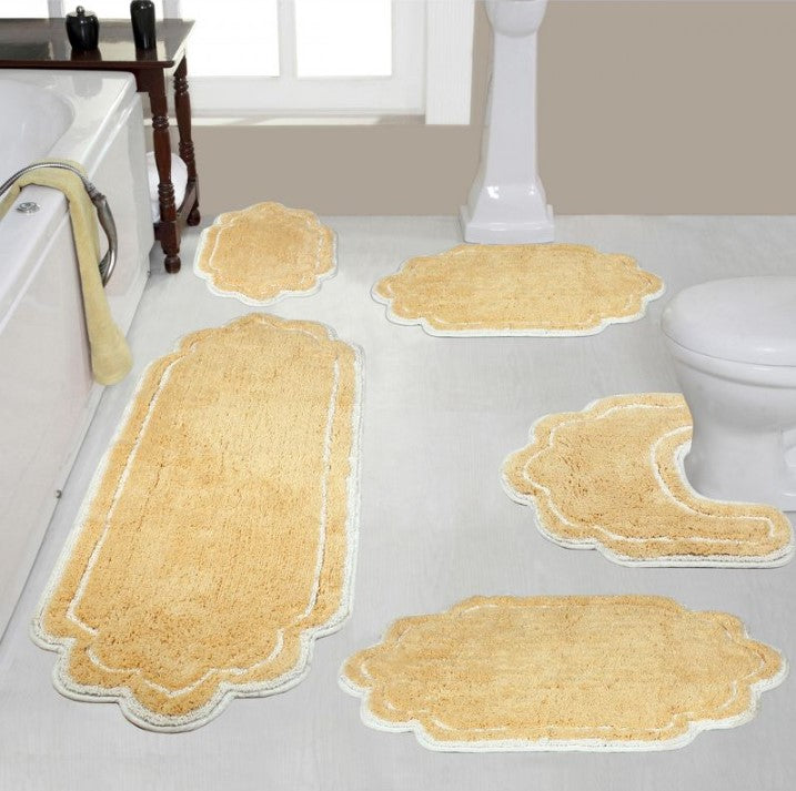 Allure Collection Cotton Tufted Bath Rug Set Set of 5