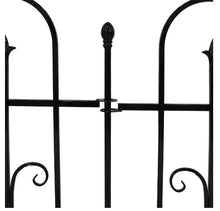 Load image into Gallery viewer, 2-Piece Decorative Finial Garden Landscape Iron Border Fence, Black 3 ft by 8 ft
