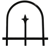 Load image into Gallery viewer, 2-Piece Decorative Finial Garden Landscape Iron Border Fence, Black 3 ft by 8 ft
