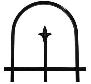 2-Piece Decorative Finial Garden Landscape Iron Border Fence, Black 3 ft by 8 ft