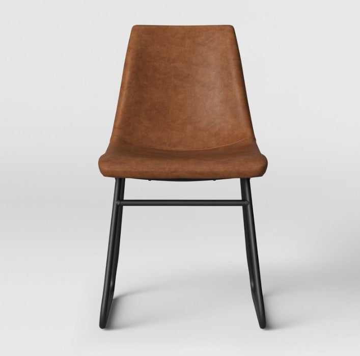 Bowden Faux Leather and Metal Dining Chair