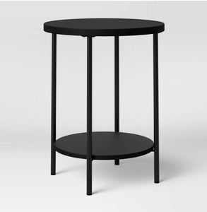 22.4 Inches (H) x 18 Inches (W) x 18 Inches (D) Wood and Metal Round End Table