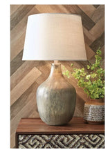 Load image into Gallery viewer, Mari Gray And Gold Table Lamp
