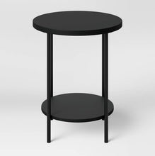 Load image into Gallery viewer, 22.4 Inches (H) x 18 Inches (W) x 18 Inches (D) Wood and Metal Round End Table
