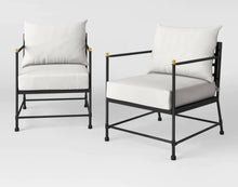 Load image into Gallery viewer, 29.25 Inches (H) x 24.02 Inches (W) x 28.39 Inches (D) Midway 2 Pack Metal Patio Club Chairs Black
