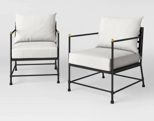 29.25 Inches (H) x 24.02 Inches (W) x 28.39 Inches (D) Midway 2 Pack Metal Patio Club Chairs Black