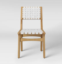 Load image into Gallery viewer, Ceylon Woven Dining Chair White &amp; Natural Wood
