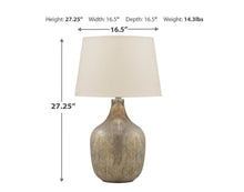 Load image into Gallery viewer, Mari Gray And Gold Table Lamp
