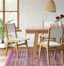 Load image into Gallery viewer, Ceylon Woven Dining Chair White &amp; Natural Wood
