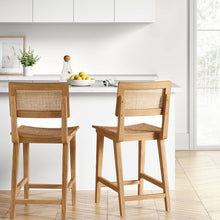 Load image into Gallery viewer, 38 Inches (H) x 18 Inches (W) x 20 Inches (D) Tormod Backed Cane Counter Height Barstool
