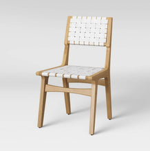 Load image into Gallery viewer, Ceylon Woven Dining Chair White &amp; Natural Wood
