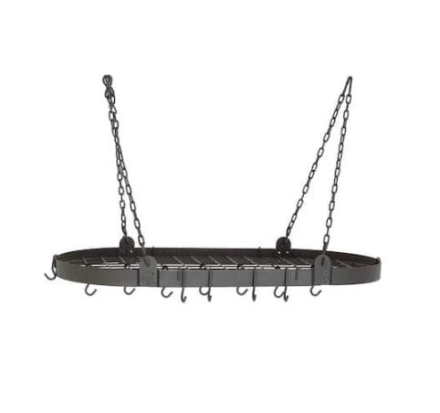 3.25 in. x 18 in. x 36 in. Graphite Oval Pot Rack