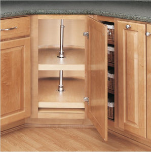 26 in. H x 31 in. W x 31 in. D Wood 2-Shelf D-Shape Lazy Susan Set MRM629