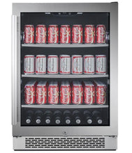 Load image into Gallery viewer, 140 Can 24 in. Built-in Beverage Cooler in Black and Stainless Steel 4821RR
