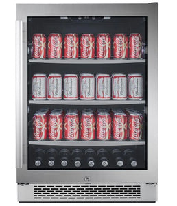 140 Can 24 in. Built-in Beverage Cooler in Black and Stainless Steel 4821RR